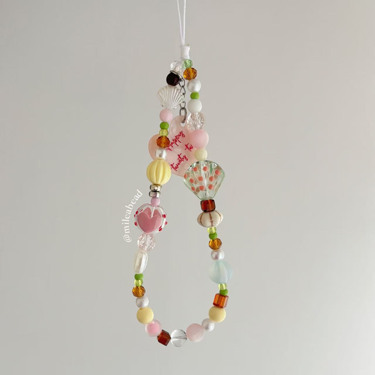 Seashell Heart Phone charm