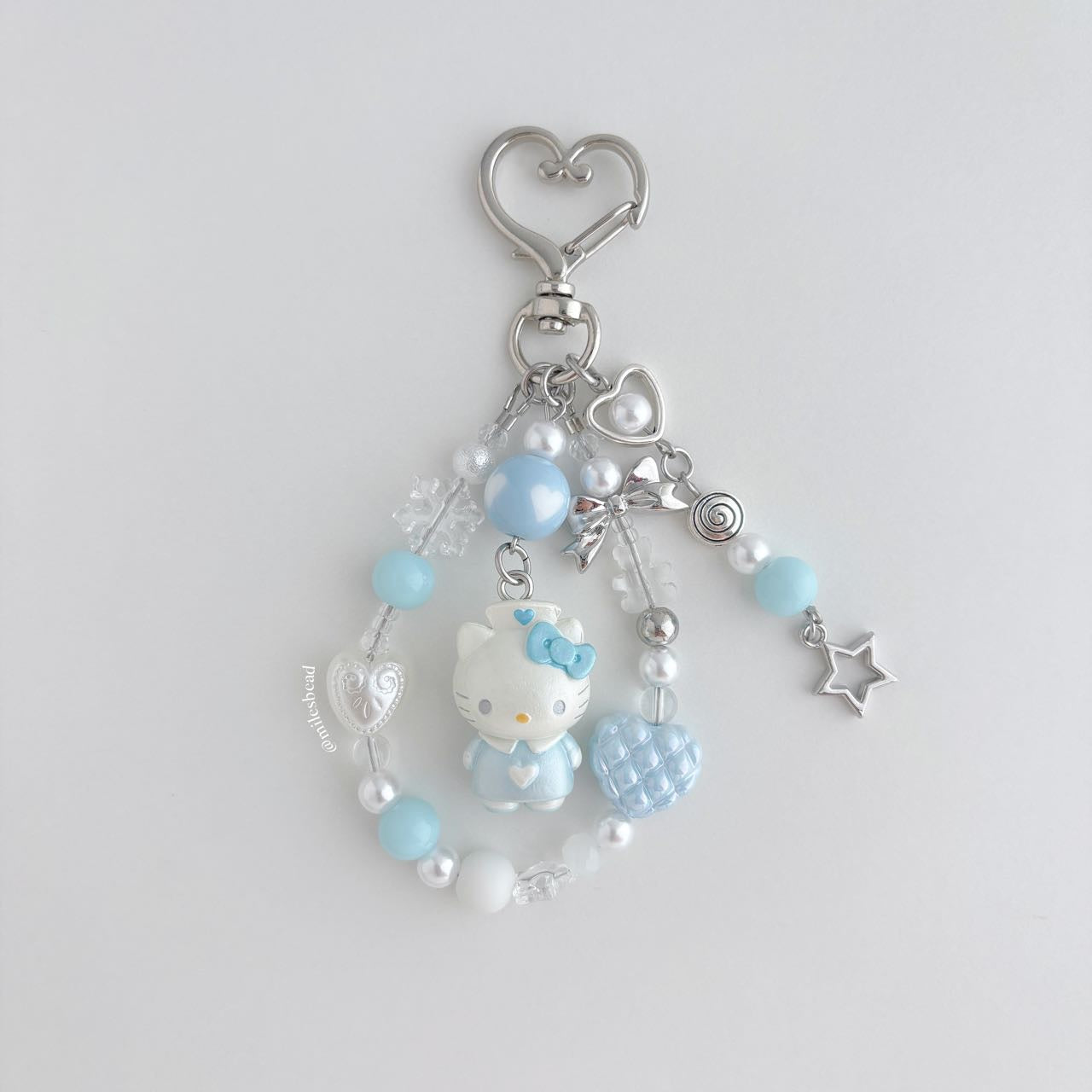 Nurse Kitty White Keychain Bag Charm