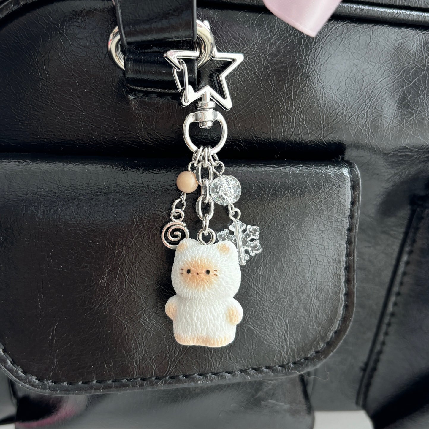 Siamese cat keychain bag charm