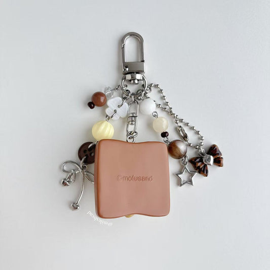 Toast cat mofusand cat keychain