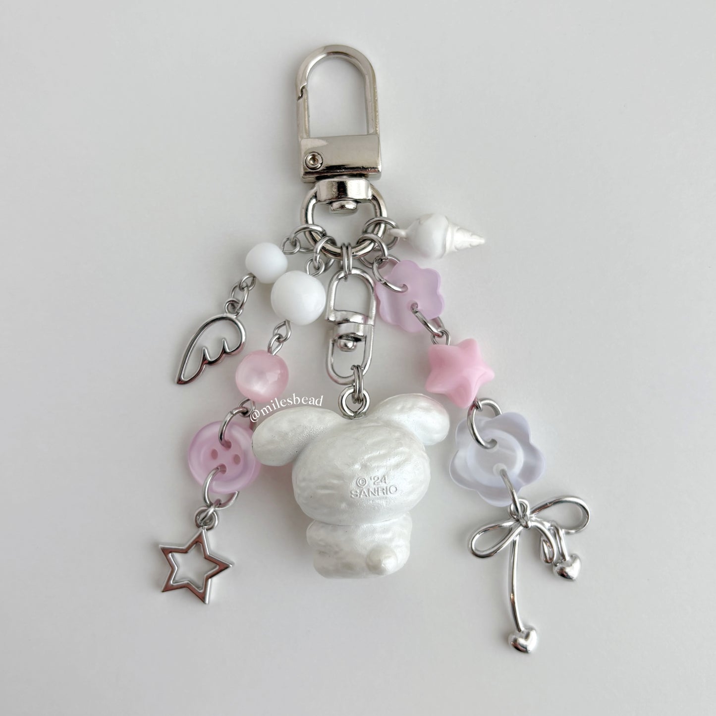 White Kitty Bunny Keychain Bag Charm
