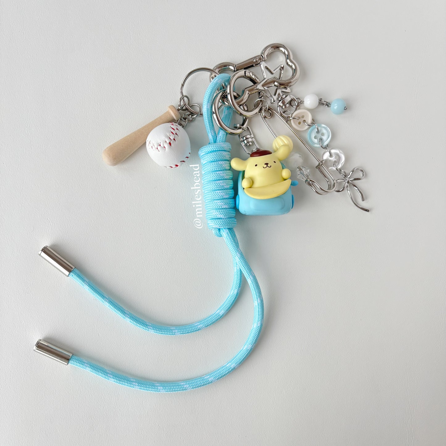 "blue Pom Pom Purin bga Charm"