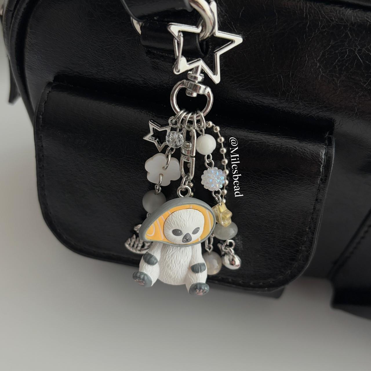 Salmon cat mofusand cat keychain