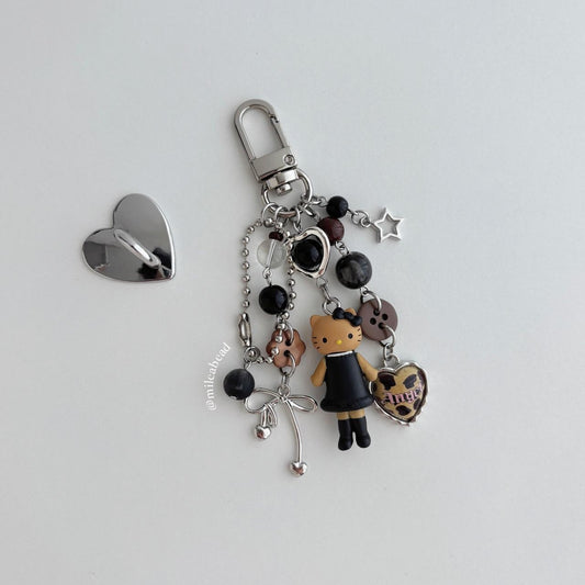 Long-Legged Kitty Keychain – Includes Heart-Shaped Phone Charm Hook