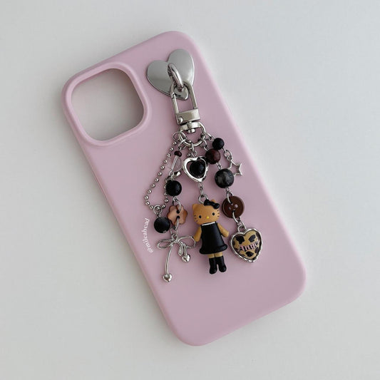 Long-Legged Kitty Keychain – Includes Heart-Shaped Phone Charm Hook