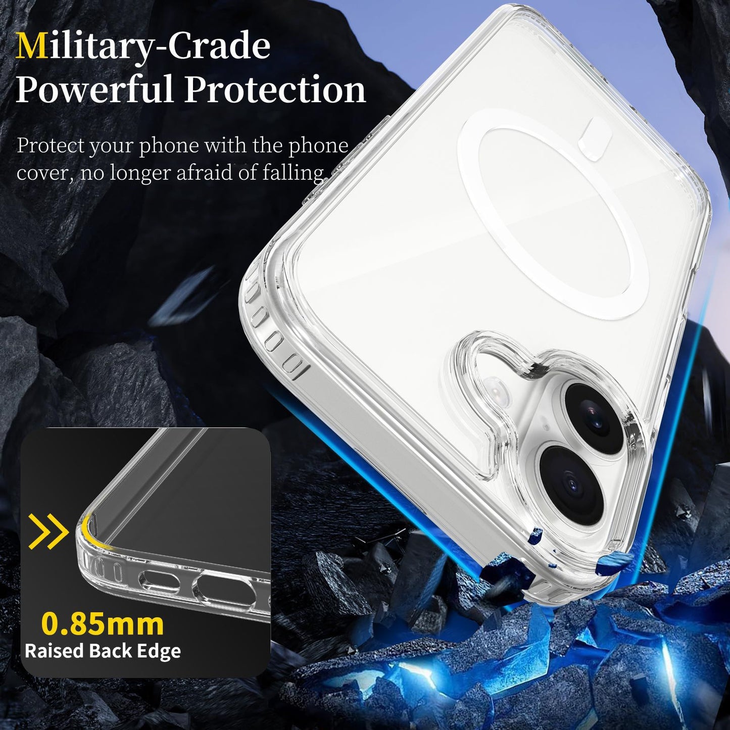 DIY Base Phone Backing Card & Clear Case for iPhone & Samsung (Leave Note for Model)