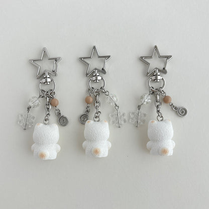 Siamese cat keychain bag charm