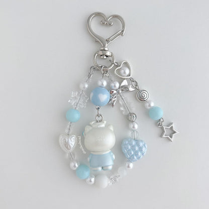 Nurse Kitty White Keychain  Bag Charm