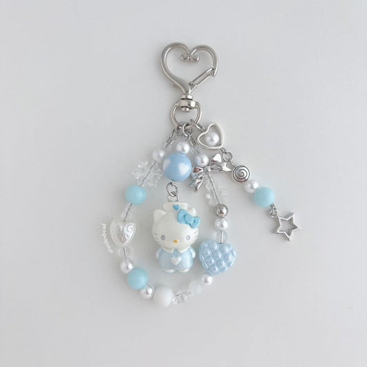 Nurse Kitty White Keychain  Bag Charm