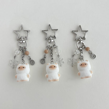 Siamese cat keychain bag charm