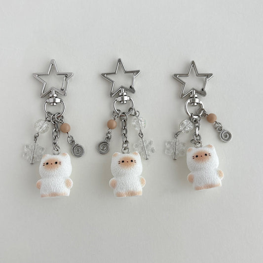 Siamese cat keychain bag charm