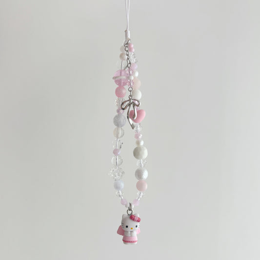 "Pink Angel Kitty" Charm, Camera strap