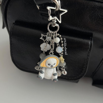 Salmon cat mofusand cat keychain