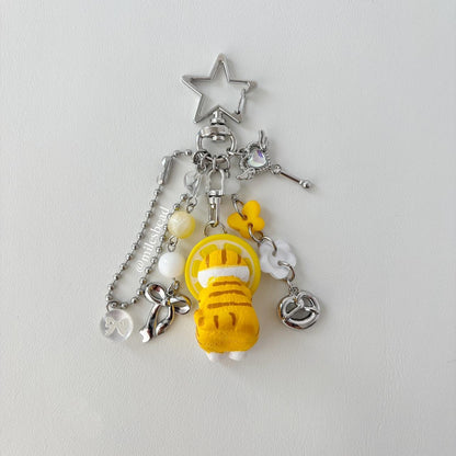 lemon cat mofusand cat keychain