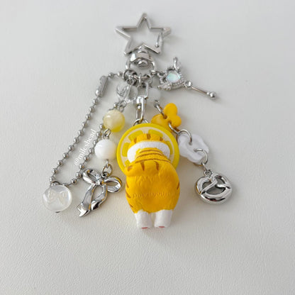 lemon cat mofusand cat keychain