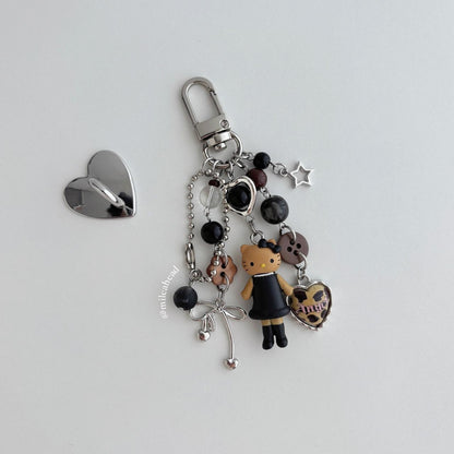Long-Legged Kitty Keychain – Includes Heart-Shaped Phone Charm Hook
